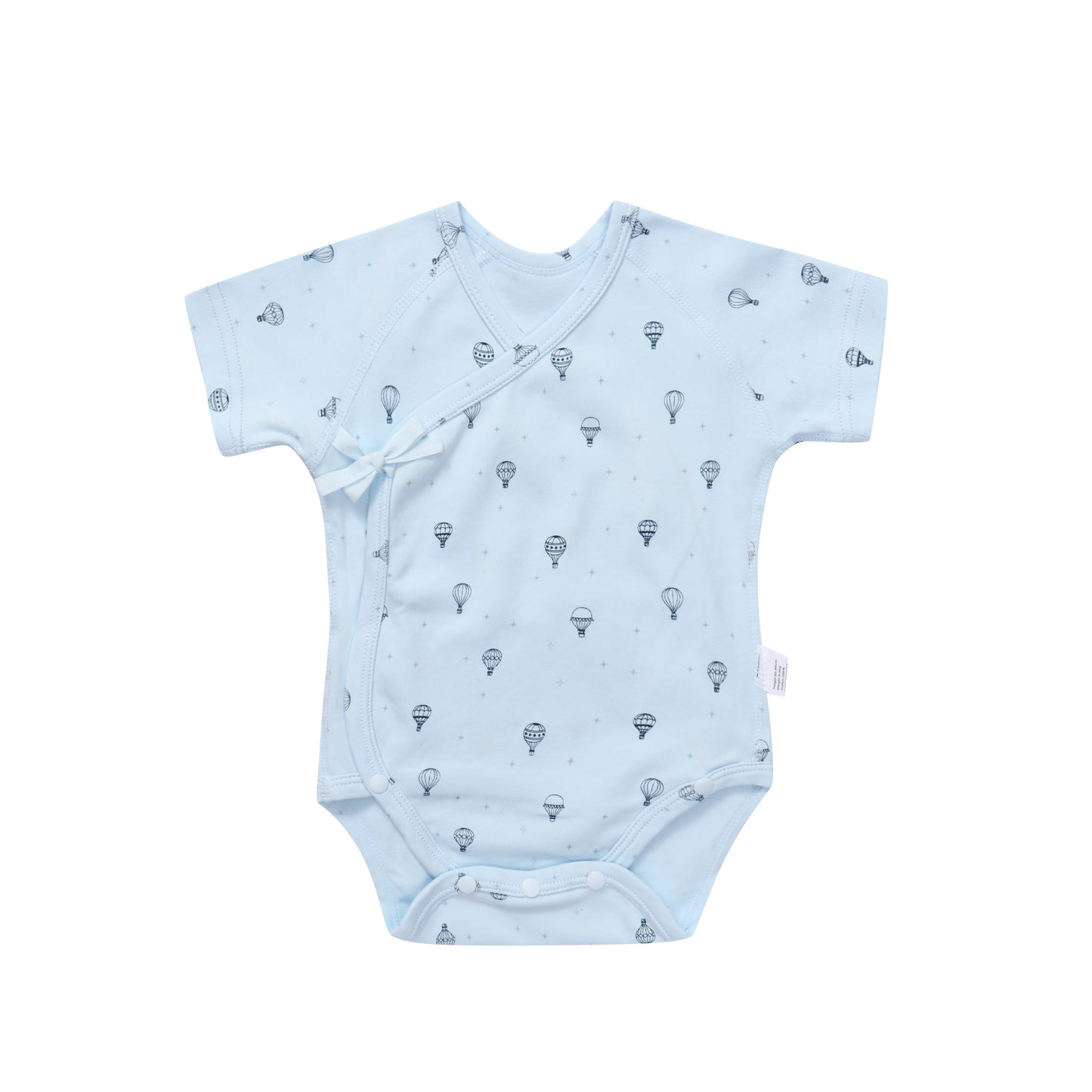 Newborn Baby Blue Cotton Jacquard Triangle Romper