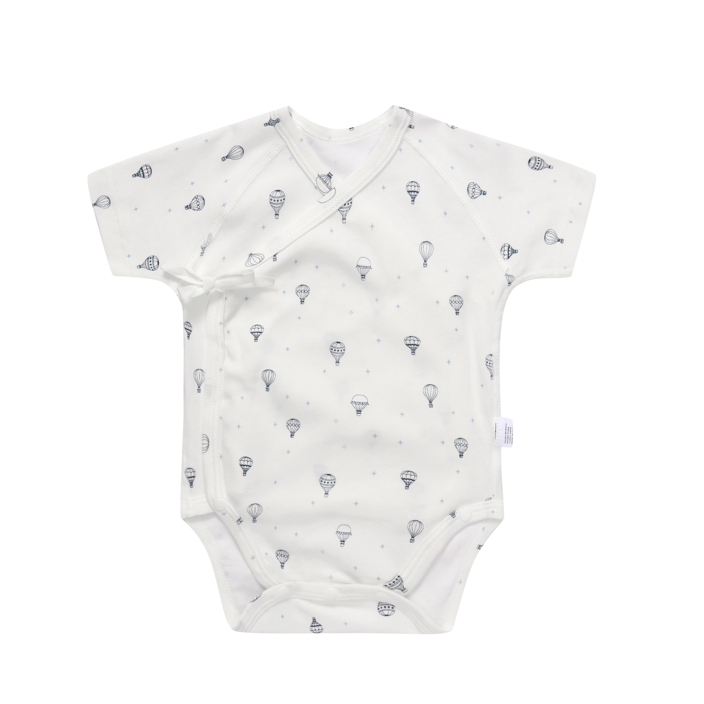 Newborn Baby Blue Cotton Jacquard Triangle Romper