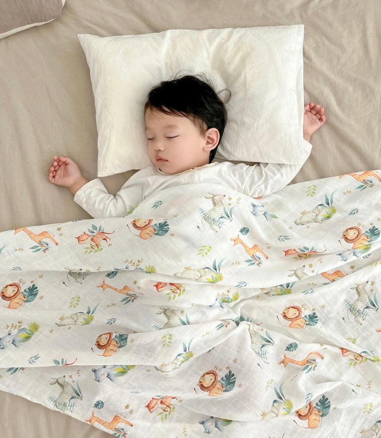 120x120cm Baby Blankets Newborn Wrap Organic Bamboo Cotton Muslin Swaddle Bedding Cover Baby Born