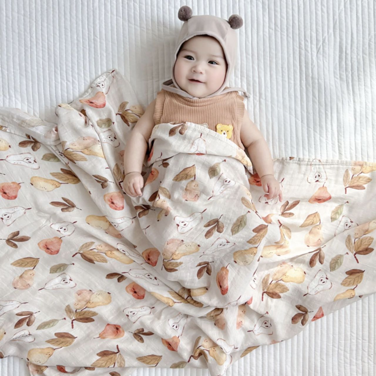 120x120cm Baby Blankets Newborn Wrap Organic Bamboo Cotton Muslin Swaddle Bedding Cover Baby Born